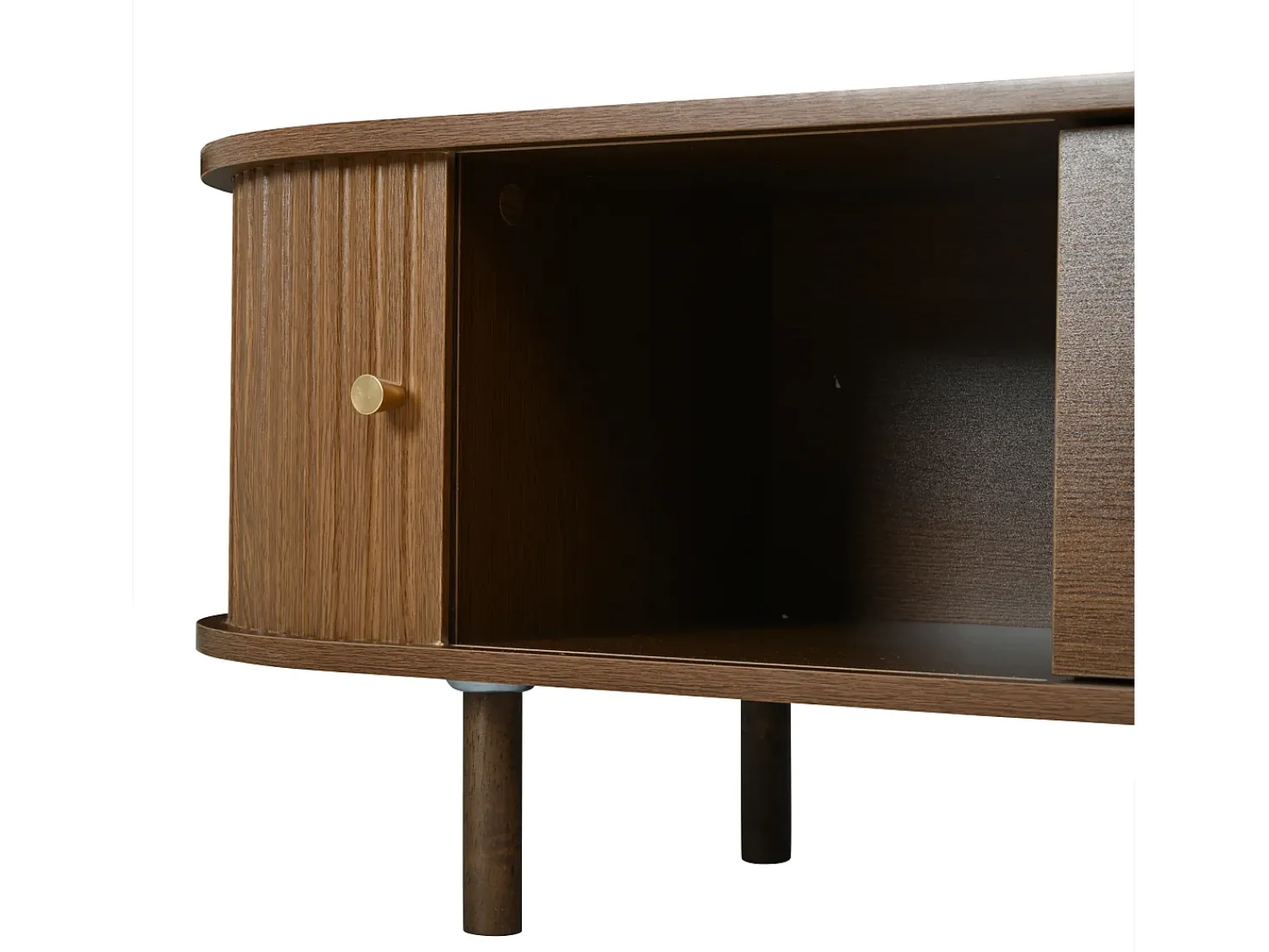 ModernLuxe Móvel de TV 180x40x40 cm - Design em rattan - 2 gavetas e 2 portas de correr - MDF - Marrom^ Móvel De Tv