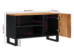 Outlet vidaxl Móvel de TV 80x33x46 cm acácia maciça/derivados madeira Castanho