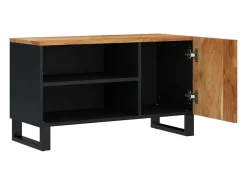 Outlet vidaxl Móvel de TV 80x33x46 cm acácia maciça/derivados madeira Castanho