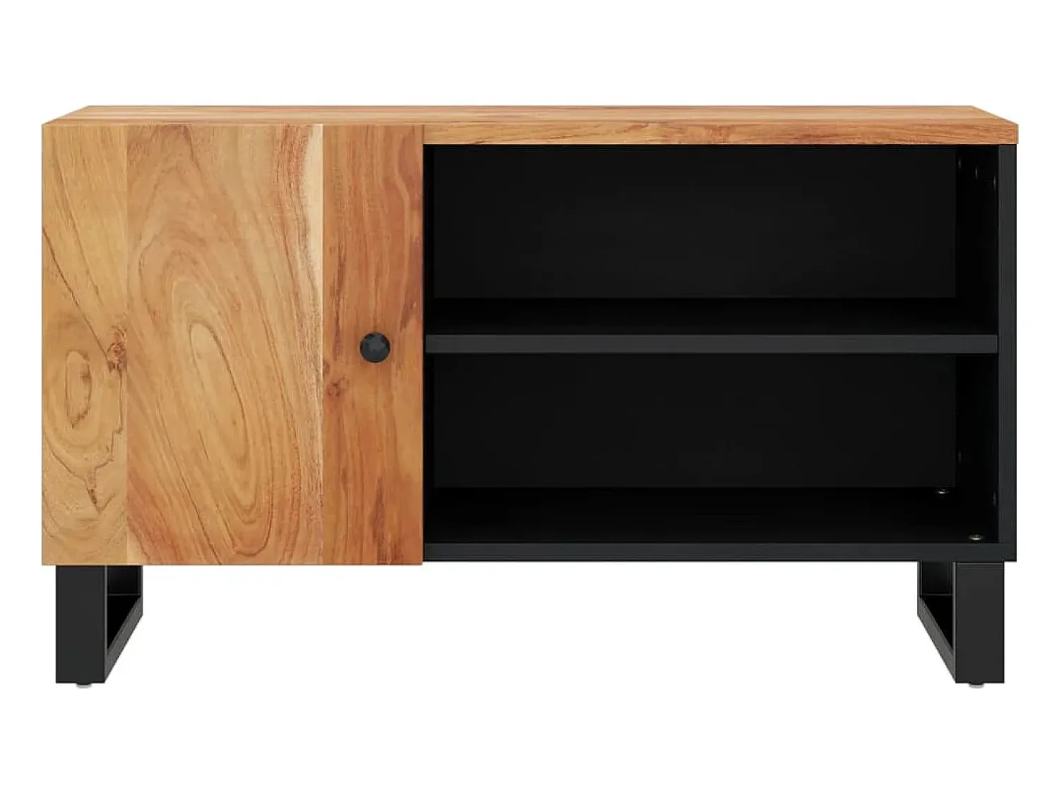 Outlet vidaxl Móvel de TV 80x33x46 cm acácia maciça/derivados madeira Castanho