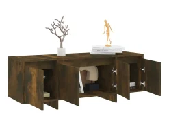 Móvel De Tv| Móvel de TV 120x30x40,5 cm aglomerado cor carvalho fumado PT928573 Castanho