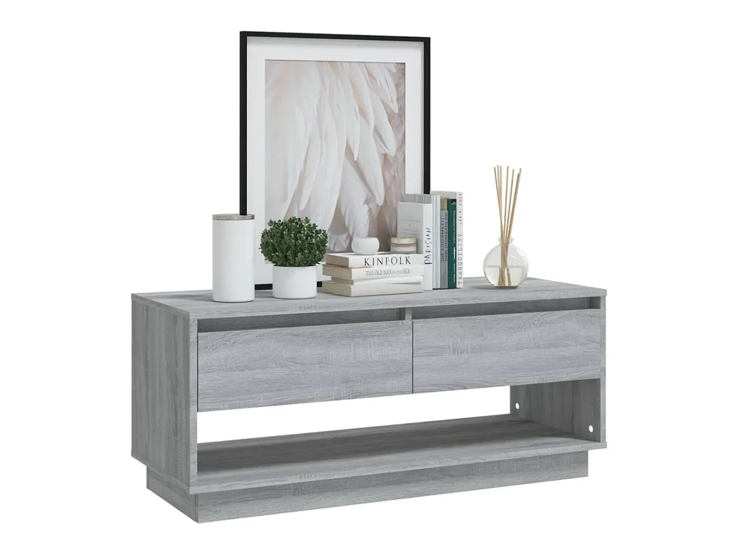 Móvel De Tv* Móvel de TV 102x41x44 cm aglomerado cor sonoma PT382824 Cinzento