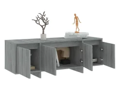 Móvel De Tv* Móvel de TV 120x30x40,5 cm aglomerado cor sonoma PT933300 Cinzento