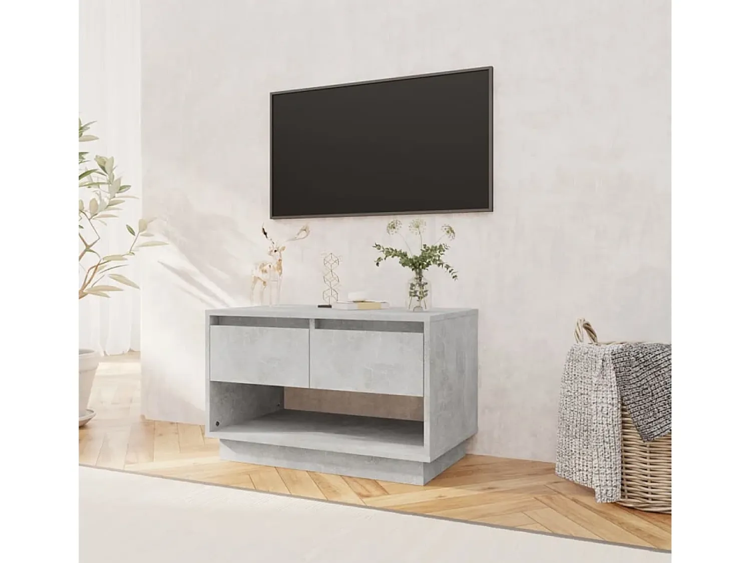 Móvel De Tv* Móvel de TV 70x41x44 cm aglomerado -cimento PT717207 Cinzento