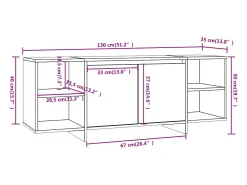 Móvel De Tv*vidaxl Móvel de TV 130x35x50 cm aglomerado cor carvalho sonoma Natural escuro