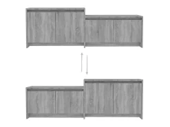 Móvel De Tv* Móvel de TV 146,5x35x50 cm aglomerado cor sonoma PT708475 Cinzento