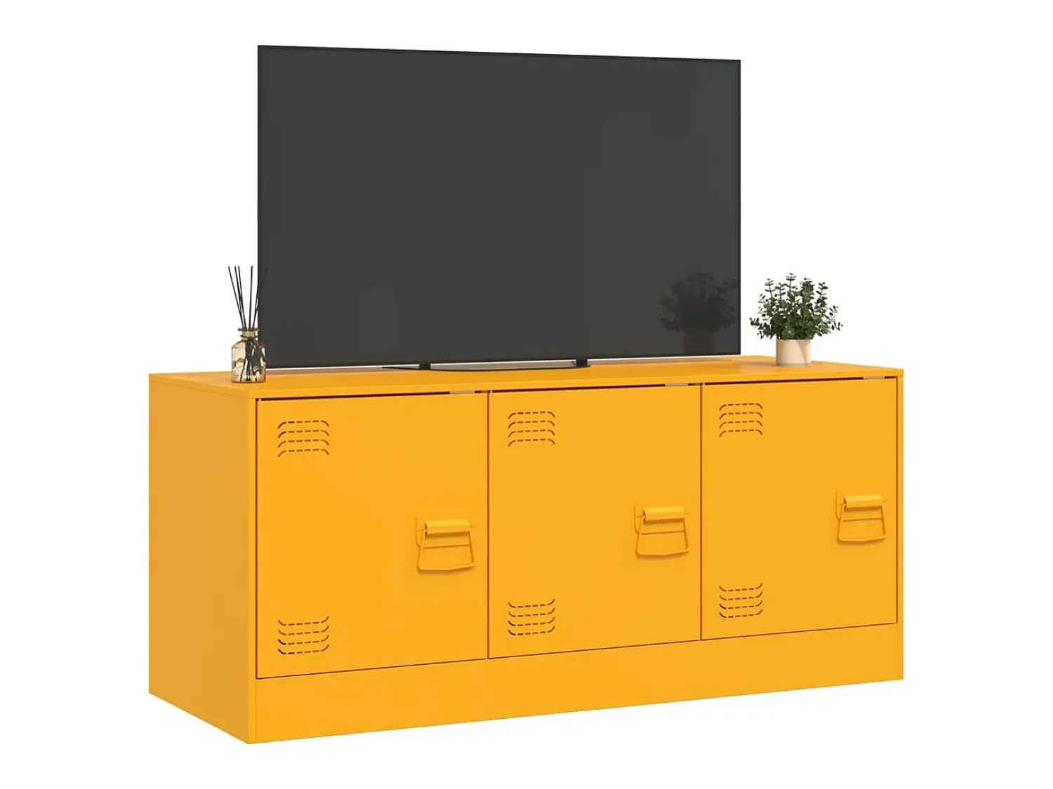 Outlet Móvel de TV 99x39x44 cm aço mostarda PT555610 Amarelo