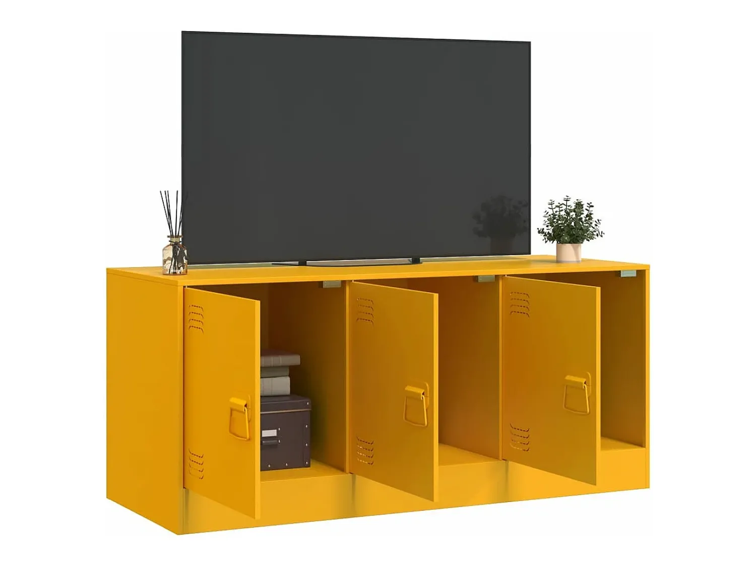 Outlet Móvel de TV 99x39x44 cm aço mostarda PT555610 Amarelo