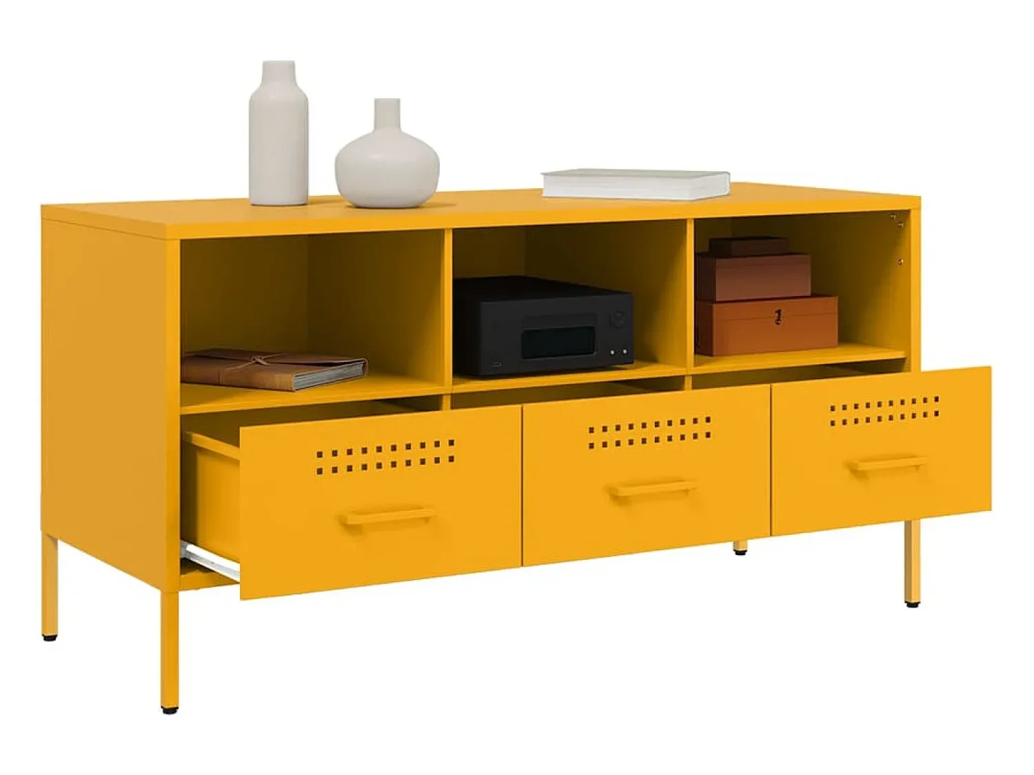 Móvel De Tv* Móvel de TV 100,5x39x50,5 cm aço mostarda PT154477 Amarelo