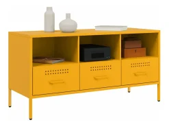 Móvel De Tv* Móvel de TV 100,5x39x50,5 cm aço mostarda PT154477 Amarelo