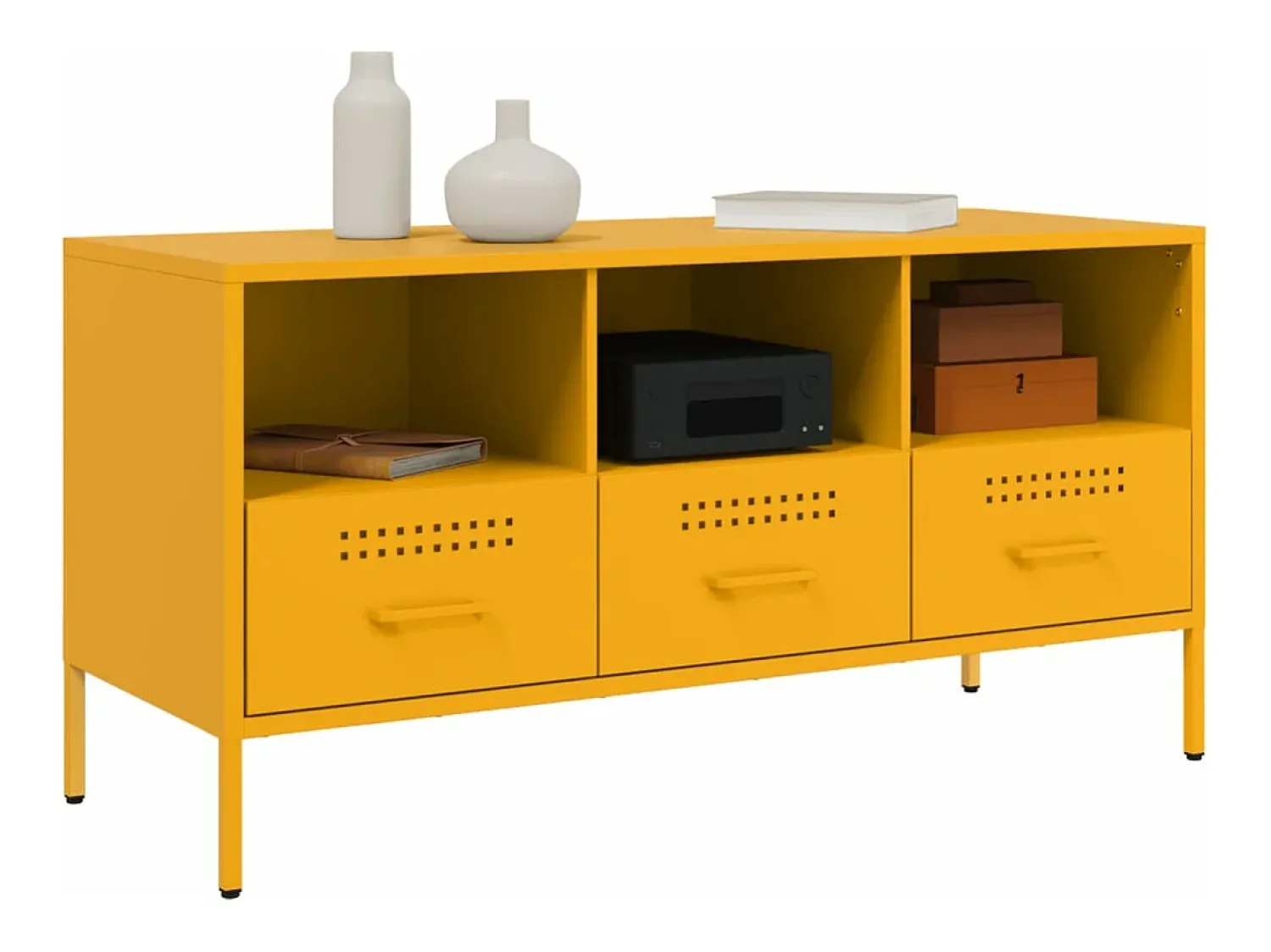 Móvel De Tv* Móvel de TV 100,5x39x50,5 cm aço mostarda PT154477 Amarelo