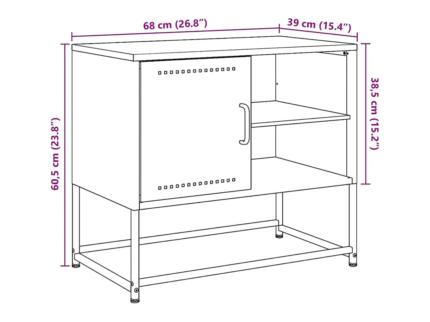 Móvel De Tv*vidaxl Móvel de TV 68x39x60,5 cm aço mostarda Amarelo