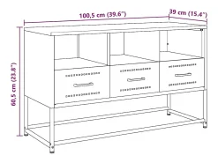 Móvel De Tv*vidaxl Móvel de TV 100,5x39x60,5 cm aço mostarda Amarelo