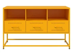 Móvel De Tv*vidaxl Móvel de TV 100,5x39x60,5 cm aço mostarda Amarelo
