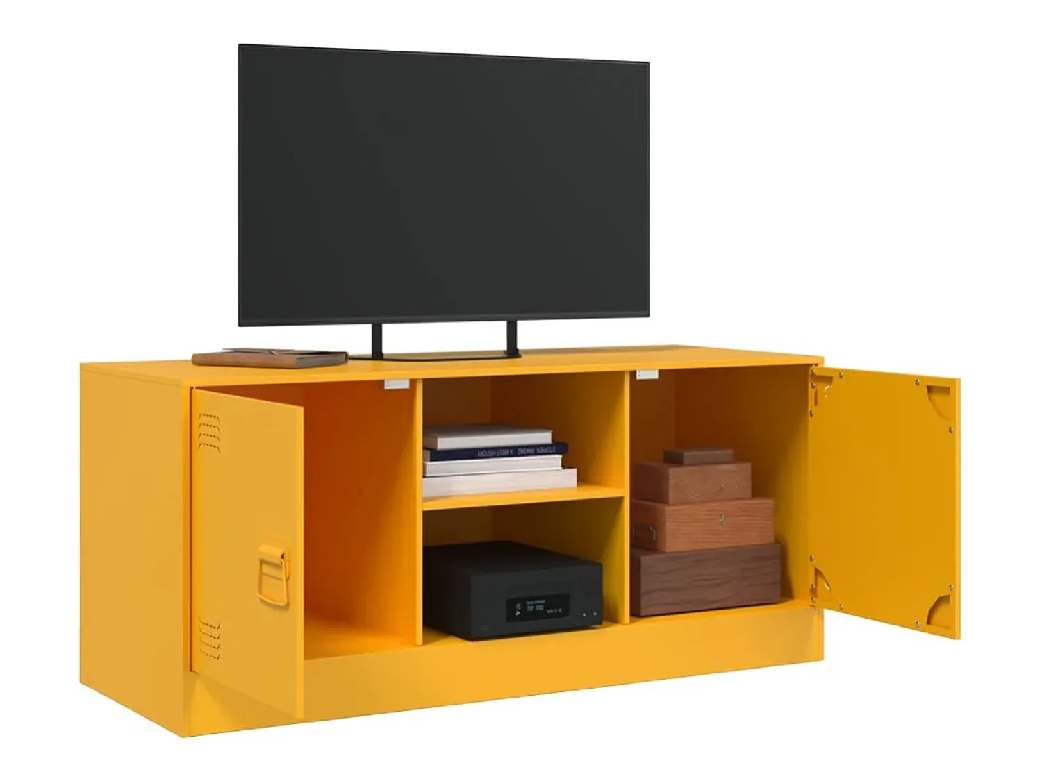 Móvel De Tv| Móvel de TV 99x39x44 cm aço mostarda PT711364 Amarelo