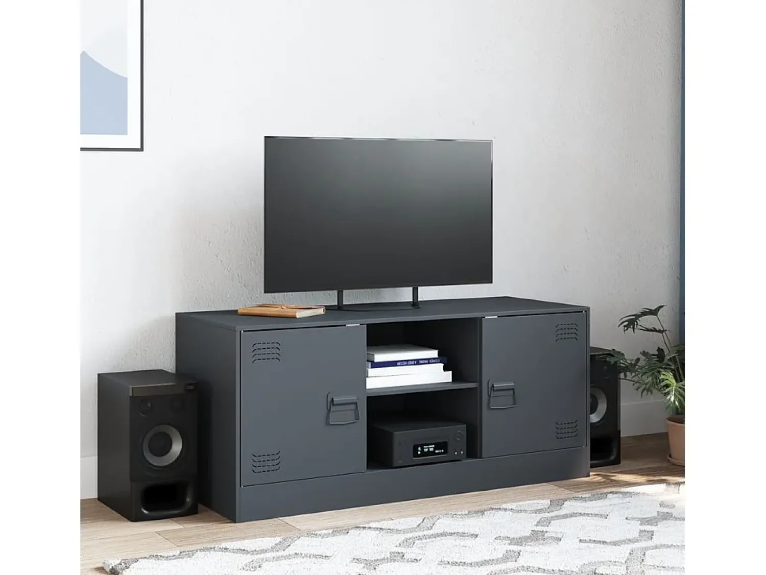 Móvel de TV 99x39x44 cm aço antracite PT728651 Cinza antracite