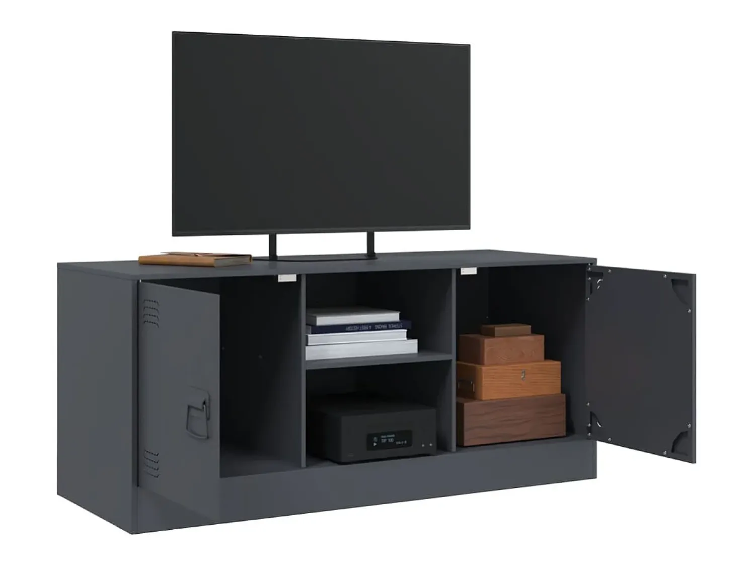 Móvel de TV 99x39x44 cm aço antracite PT728651 Cinza antracite
