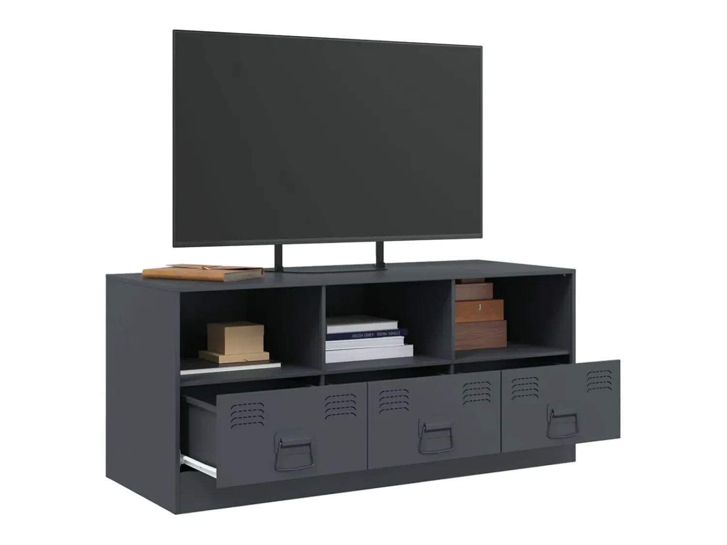 Móvel de TV 99x39x44 cm aço antracite PT304283^ Móvel De Tv