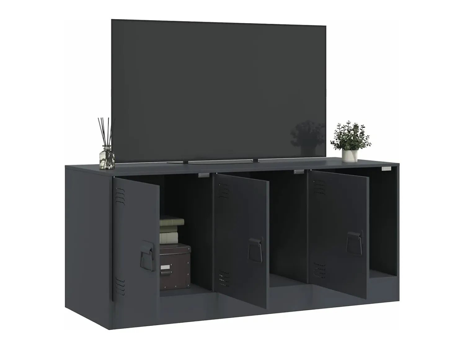 Móvel de TV 99x39x44 cm aço antracite PT267814^ Móvel De Tv