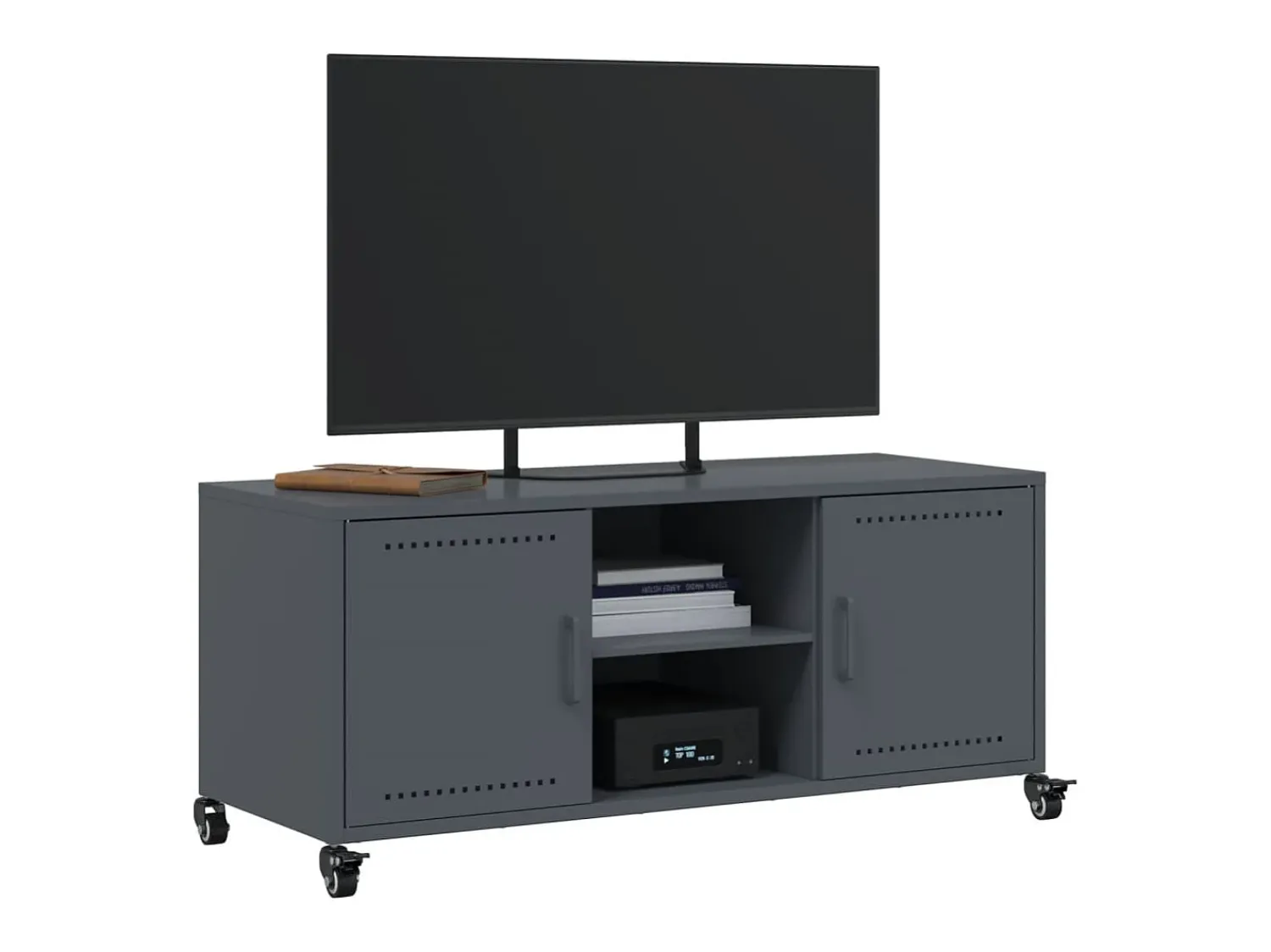 New vidaxl Móvel de TV 100,5x39x43,5 cm aço antracite Cinza antracite