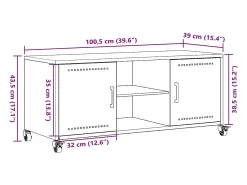 New vidaxl Móvel de TV 100,5x39x43,5 cm aço antracite Cinza antracite