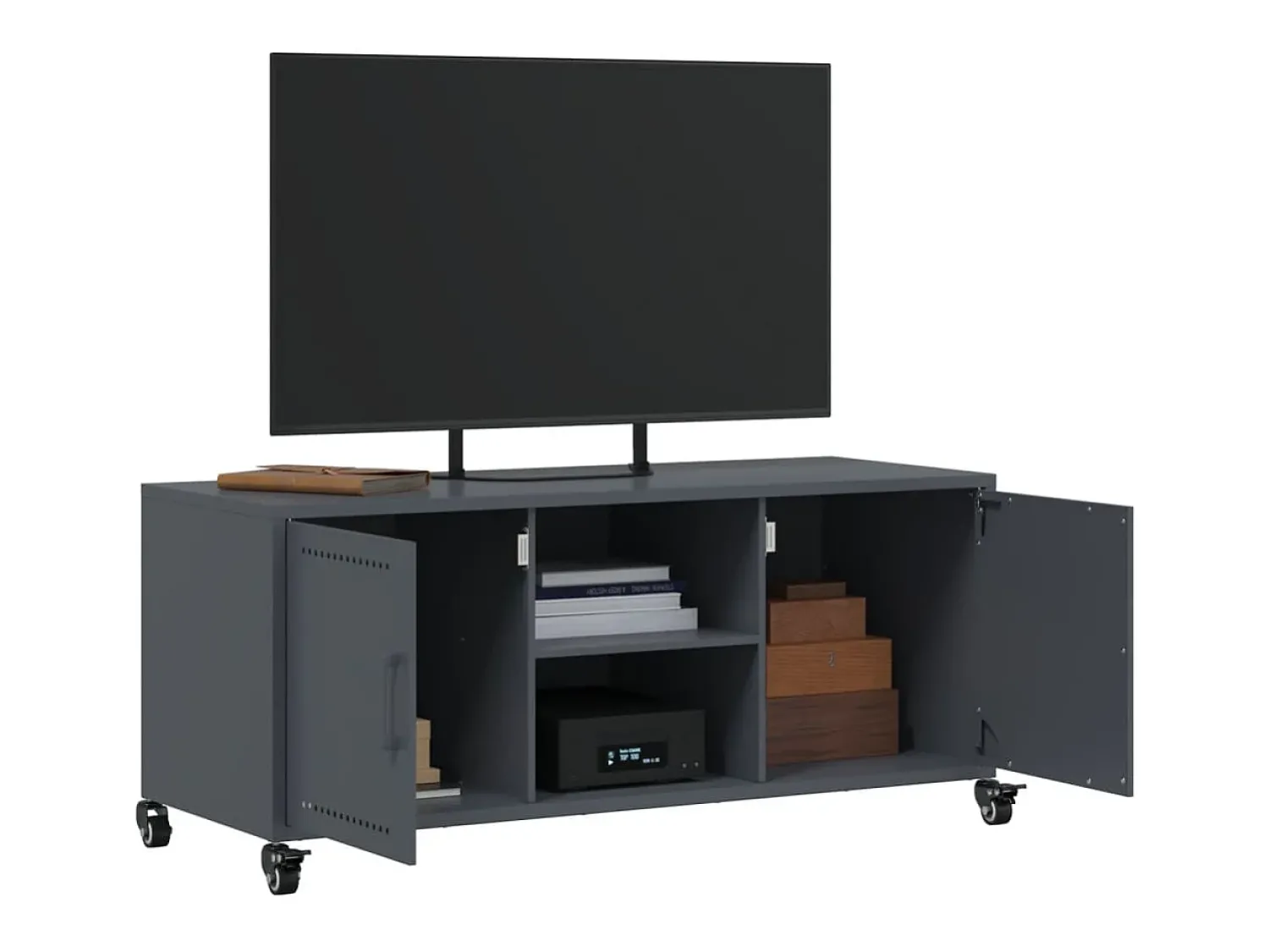 New vidaxl Móvel de TV 100,5x39x43,5 cm aço antracite Cinza antracite