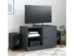 Móvel De Tv| Móvel de TV 67x39x44 cm aço antracite PT307648 Cinza antracite