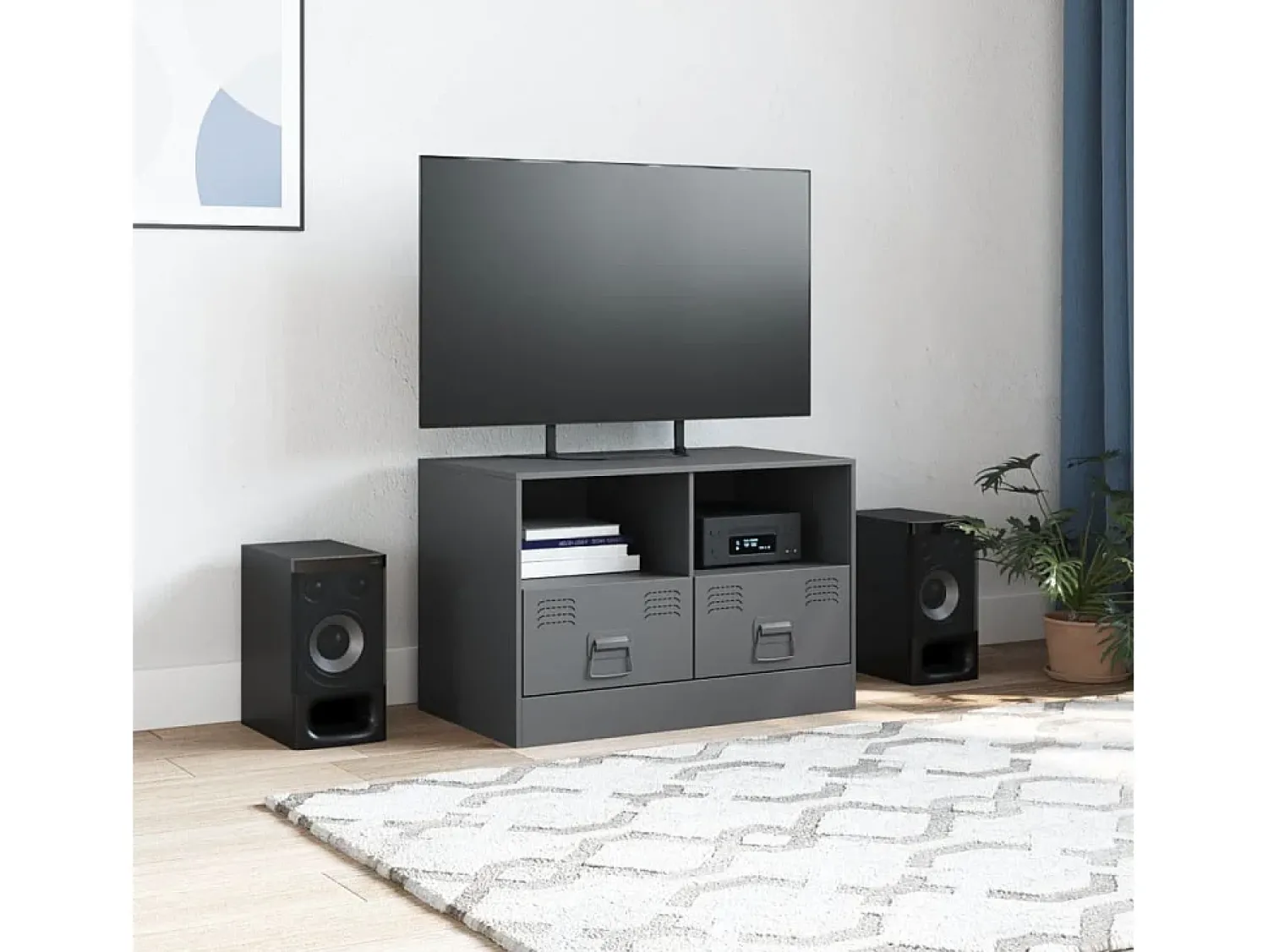 Hot Móvel de TV 67x39x44 cm aço antracite PT425743 Cinza antracite