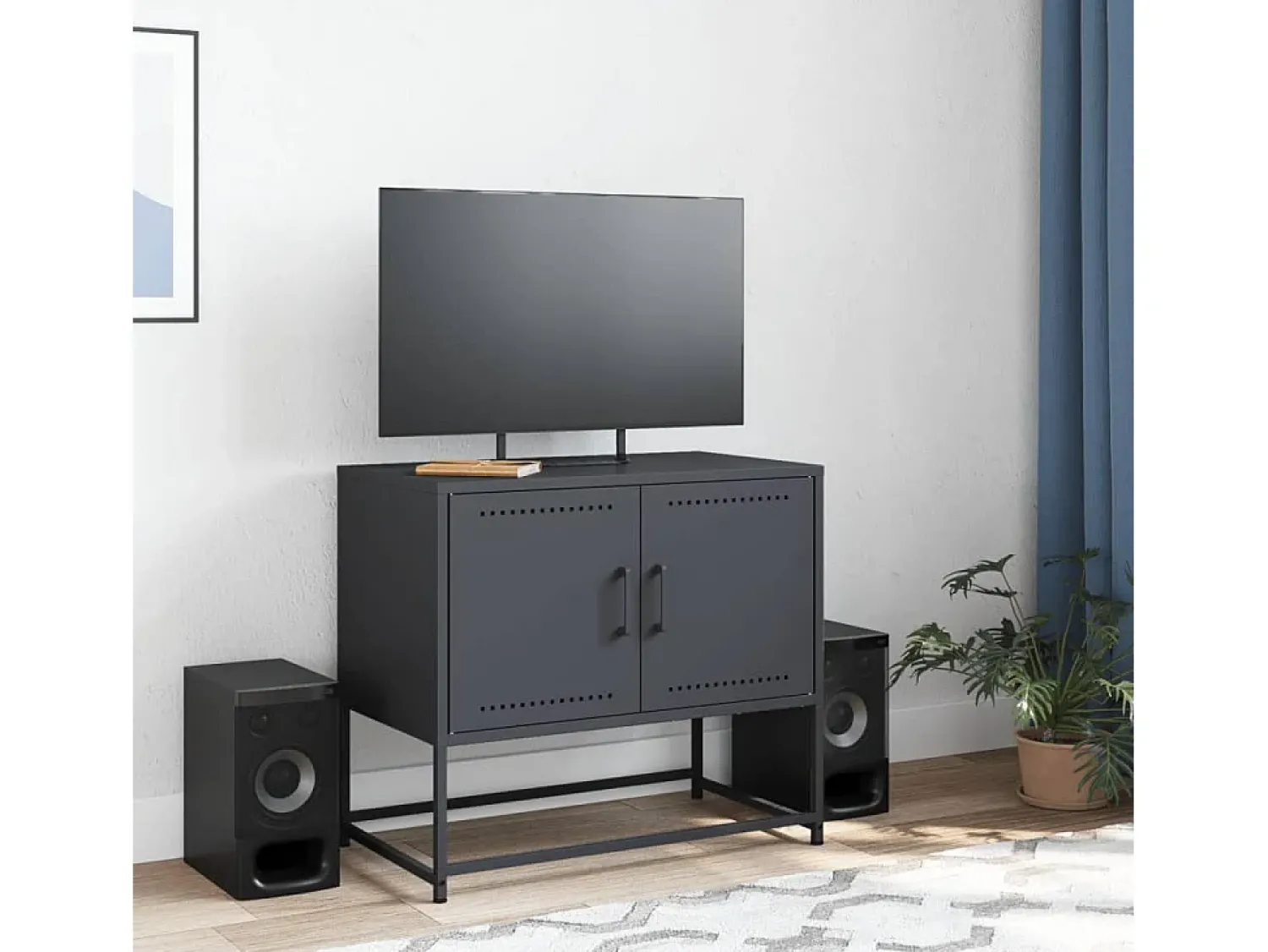 Móvel De Tv| Móvel de TV 68,5x39x60,5 cm aço antracite PT637654 Cinza antracite