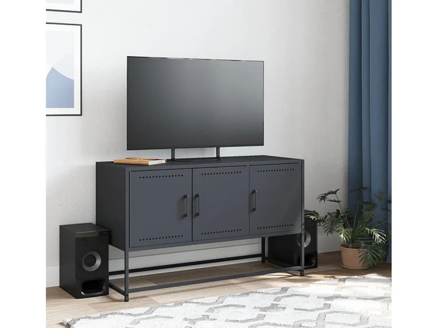 Móvel De Tv* Móvel de TV 100,5x39x60,5 cm aço antracite PT492388 Cinza antracite