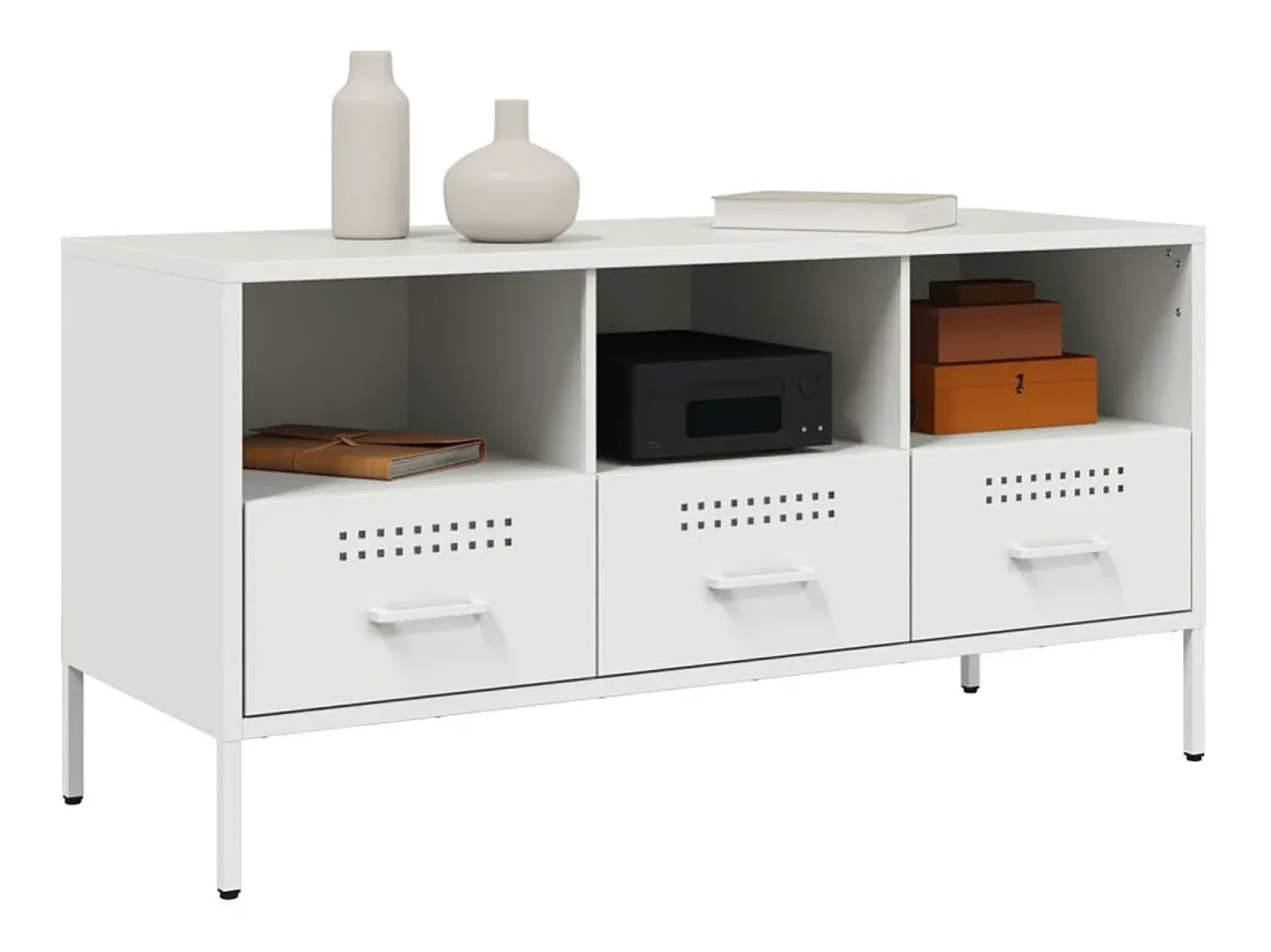 Best Móvel de TV 100,5x39x50,5 cm aço PT337786 Branco
