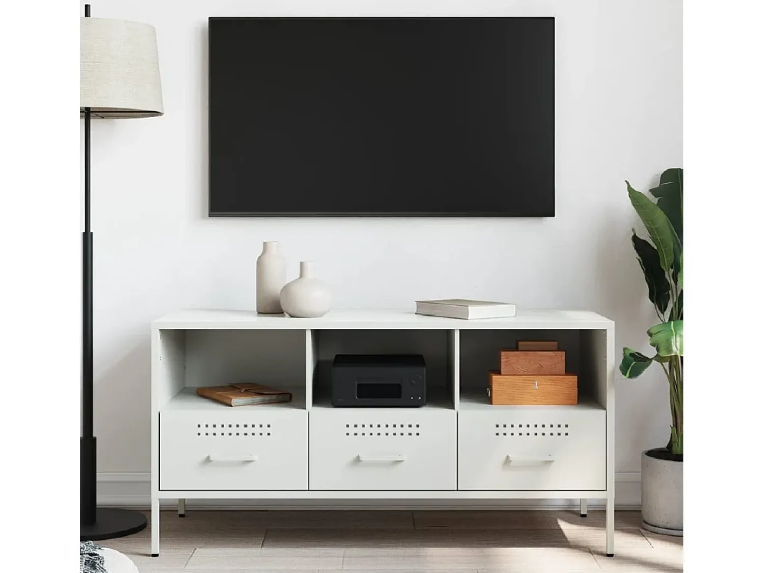Best Móvel de TV 100,5x39x50,5 cm aço PT337786 Branco