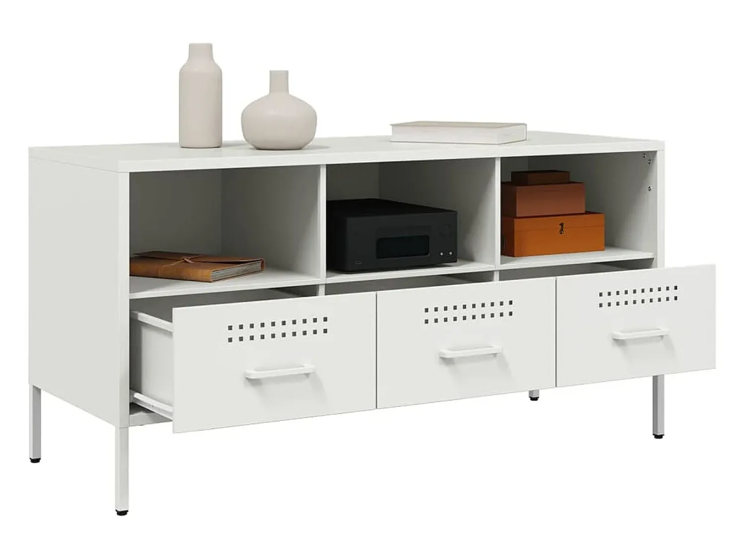Best Móvel de TV 100,5x39x50,5 cm aço PT337786 Branco