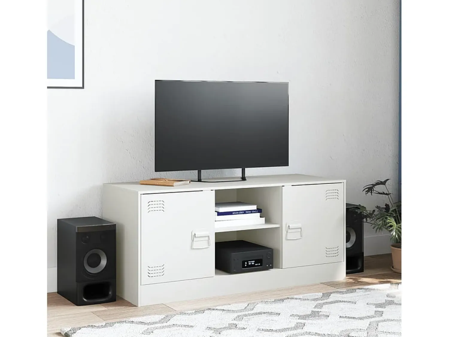 Online Móvel de TV 99x39x44 cm aço PT524542 Branco