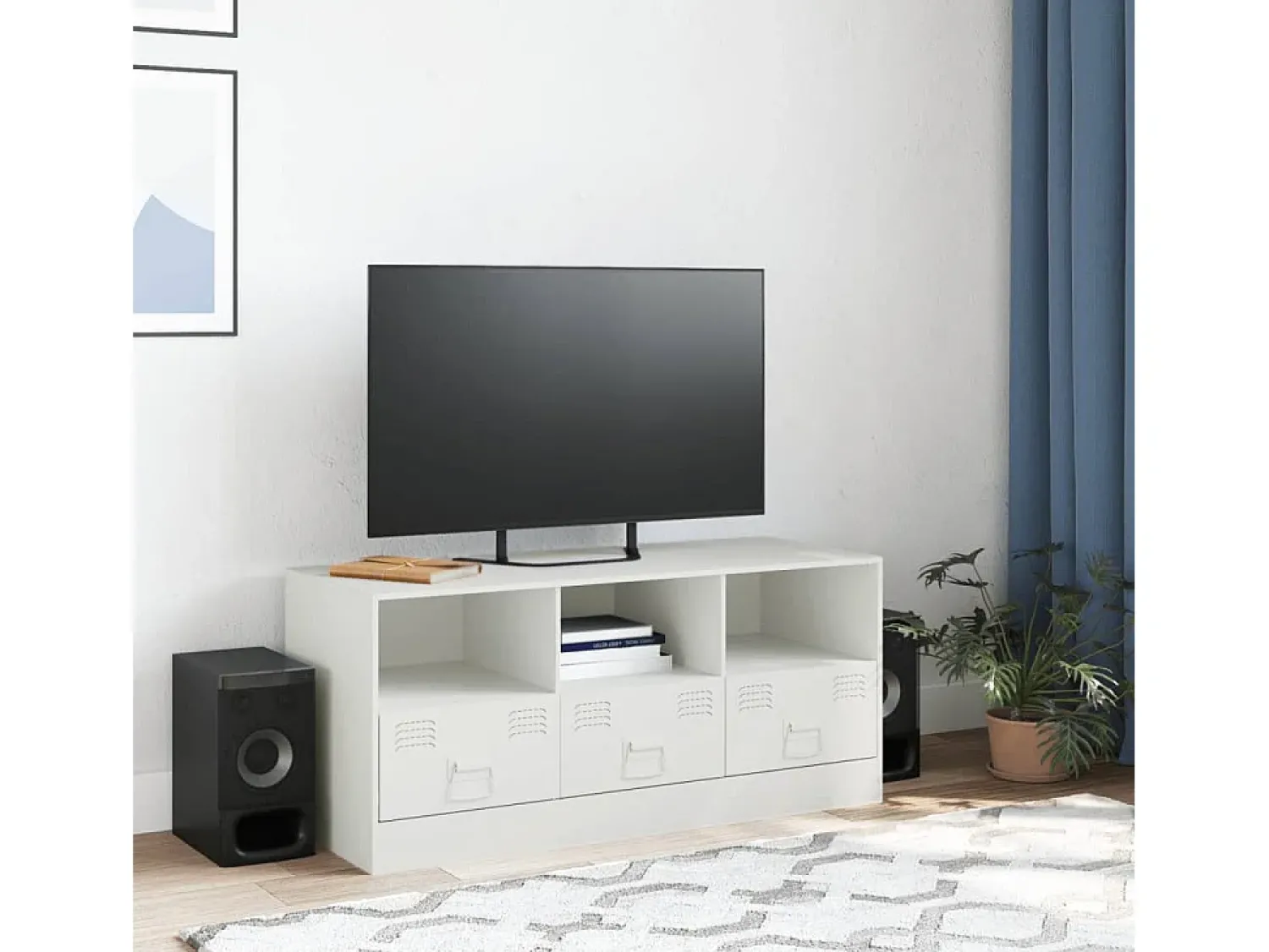Móvel De Tv| Móvel de TV 99x39x44 cm aço PT127882 Branco