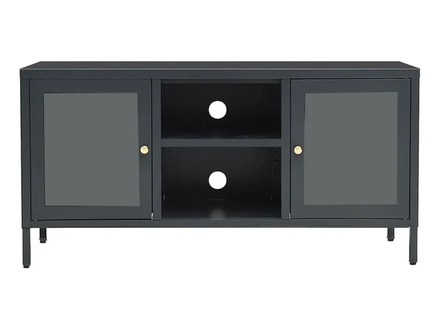 Online Móvel de TV 105x35x52 cm aço e vidro antracite PT682039 Cinza antracite