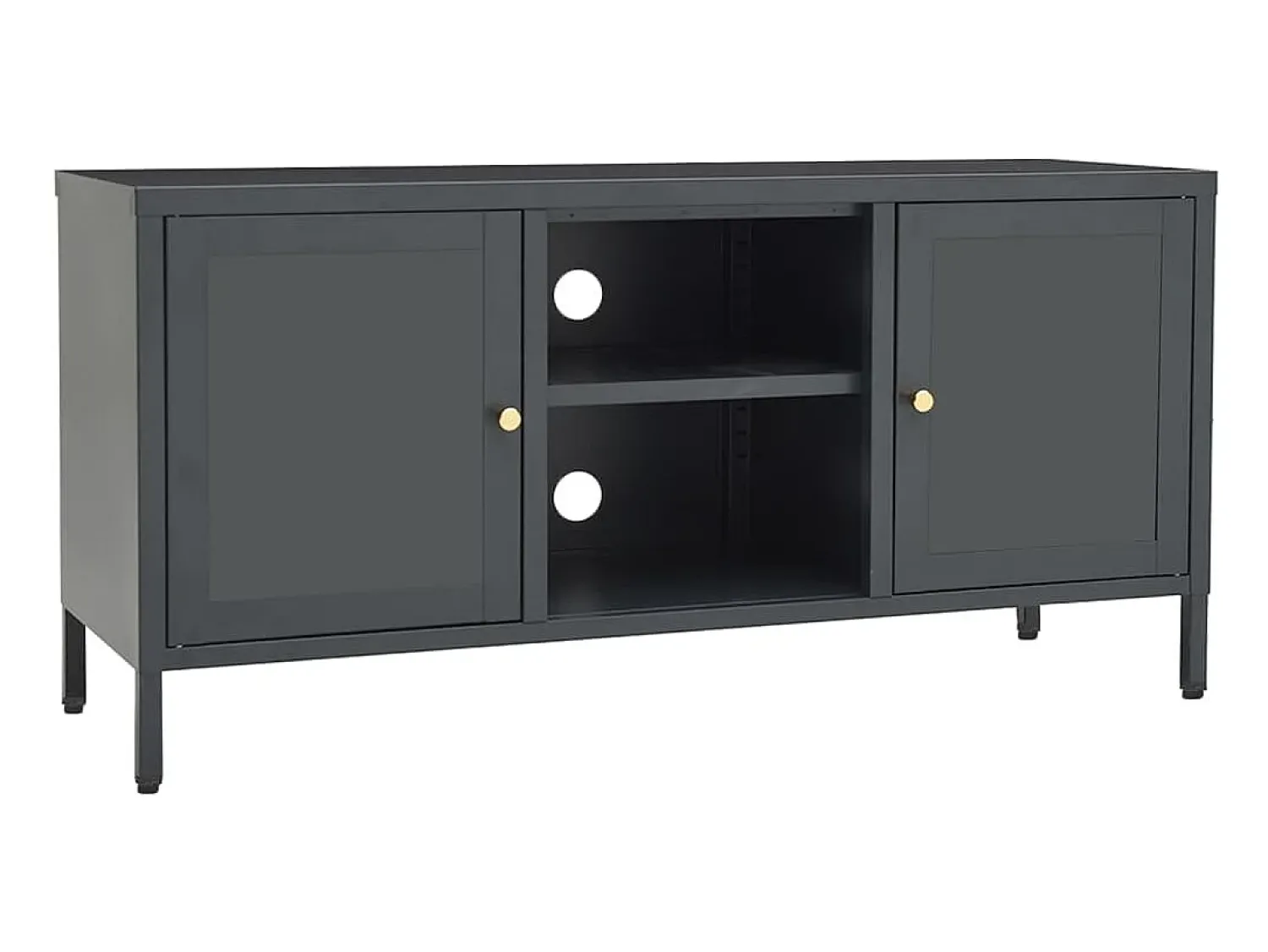 Online Móvel de TV 105x35x52 cm aço e vidro antracite PT682039 Cinza antracite