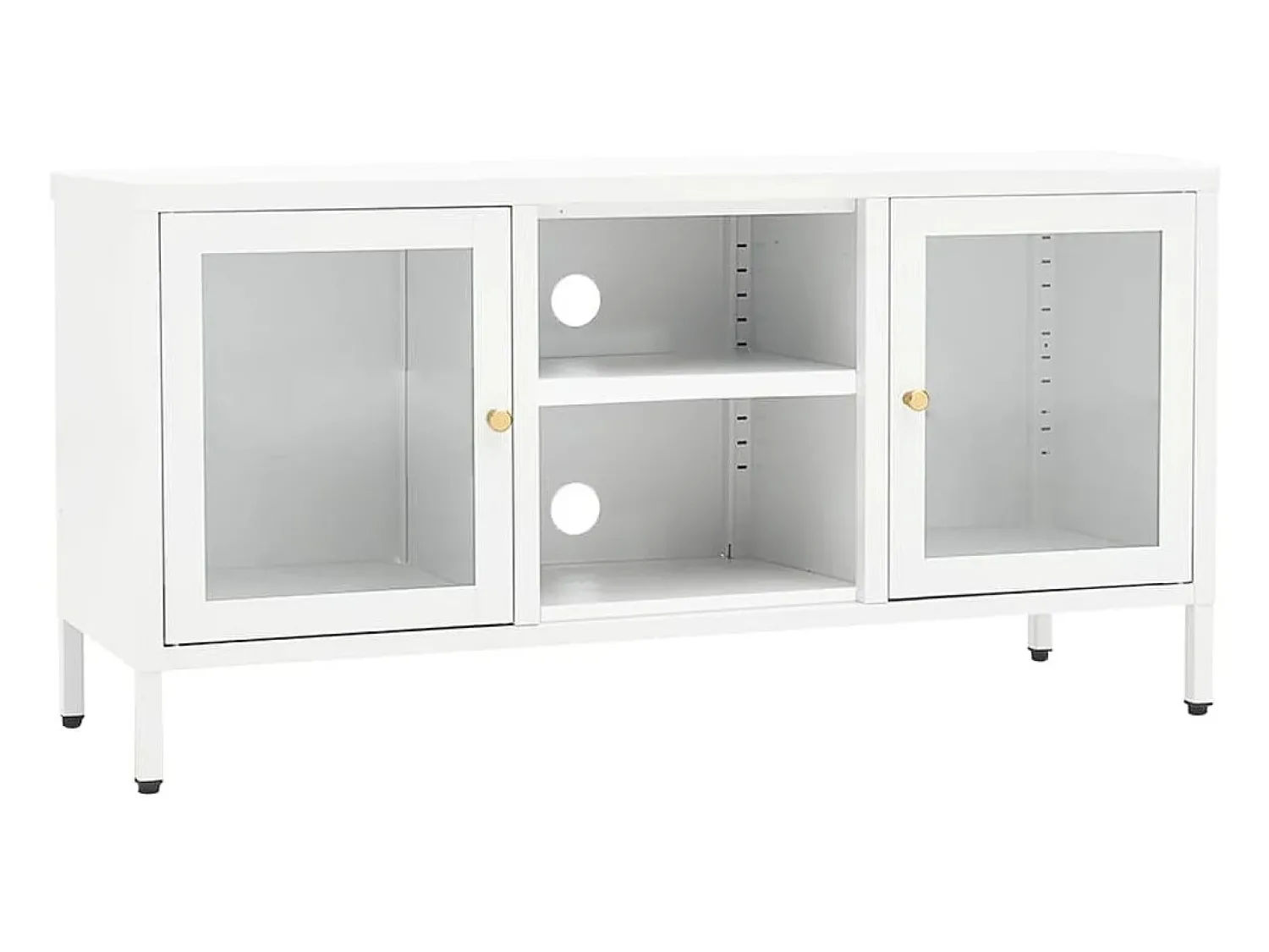 Móvel de TV 105x35x52 cm aço e vidro PT684717^ Móvel De Tv