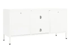 Móvel de TV 105x35x52 cm aço e vidro PT684717^ Móvel De Tv