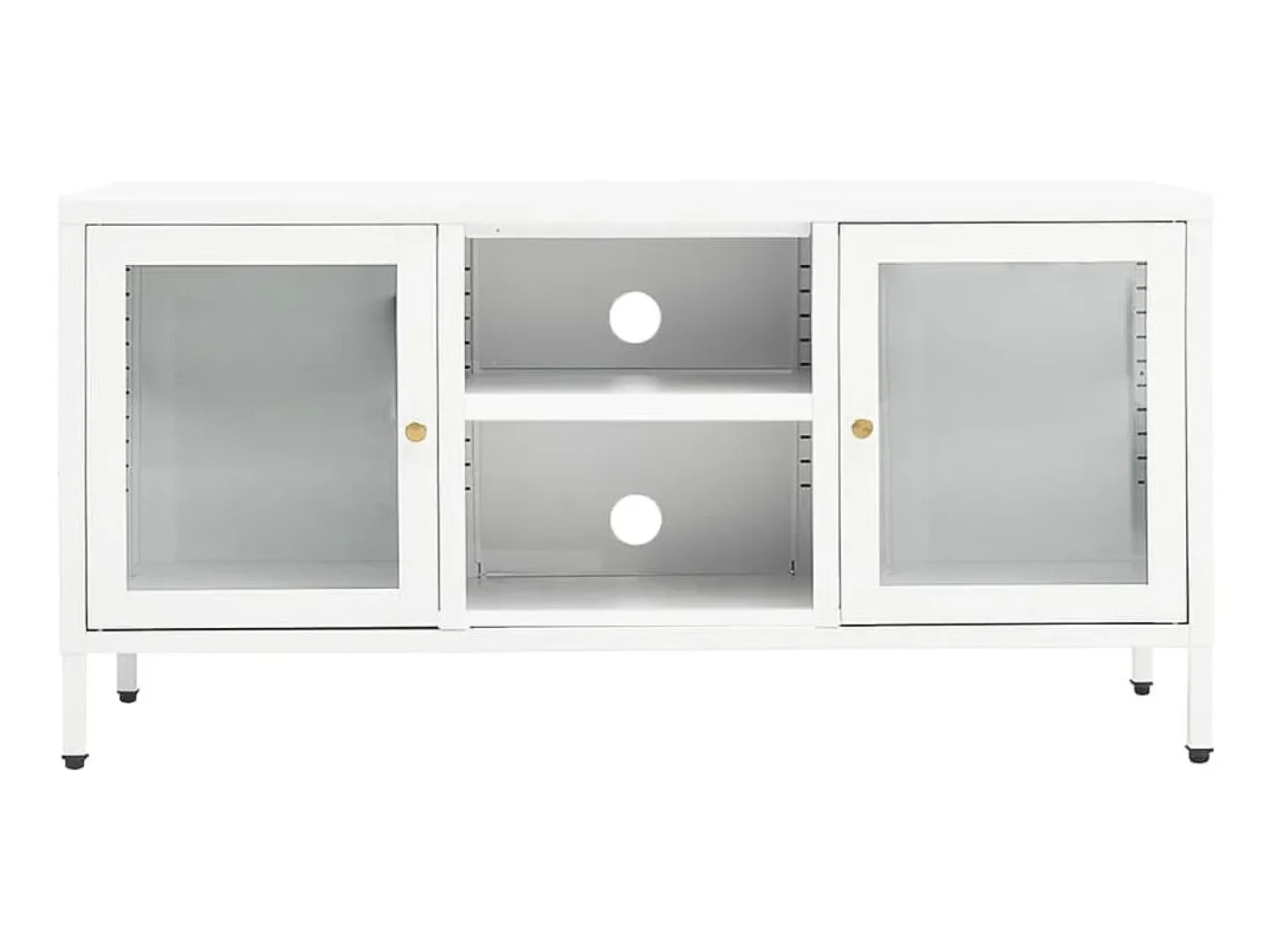Móvel de TV 105x35x52 cm aço e vidro PT684717^ Móvel De Tv