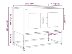 Móvel De Tv*vidaxl Móvel de TV 68x39x60,5 cm aço laminado a frio antracite Cinza antracite