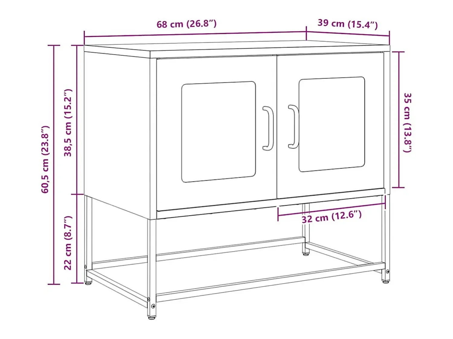 Móvel De Tv*vidaxl Móvel de TV 68x39x60,5 cm aço laminado a frio antracite Cinza antracite