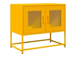 vidaxl Móvel de TV 68x39x60,5 cm aço laminado a frio mostarda^ Móvel De Tv