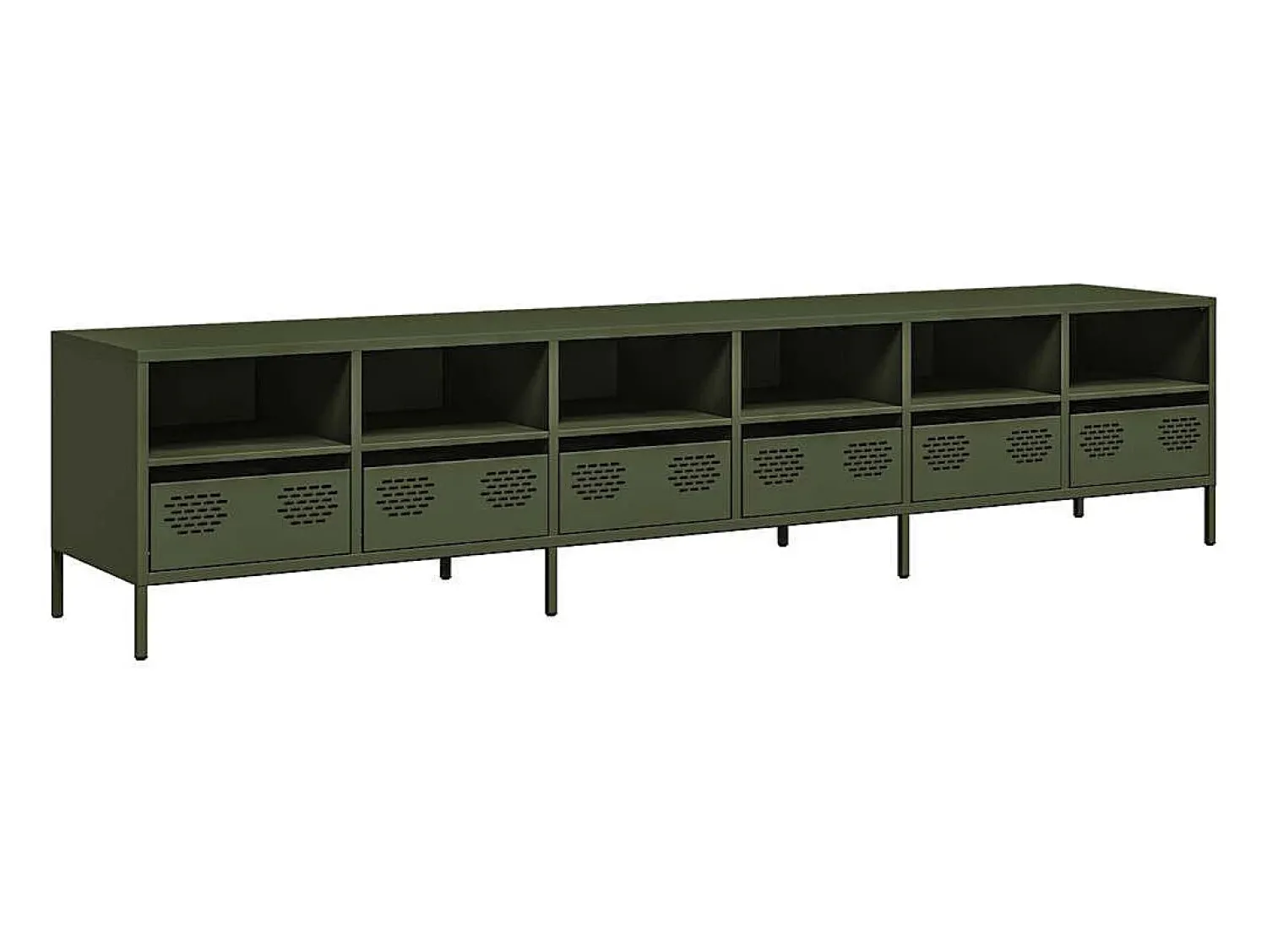 Online vidaxl Móvel de TV 202x39x43,5 cm aço laminado a frio -azeitona Verde