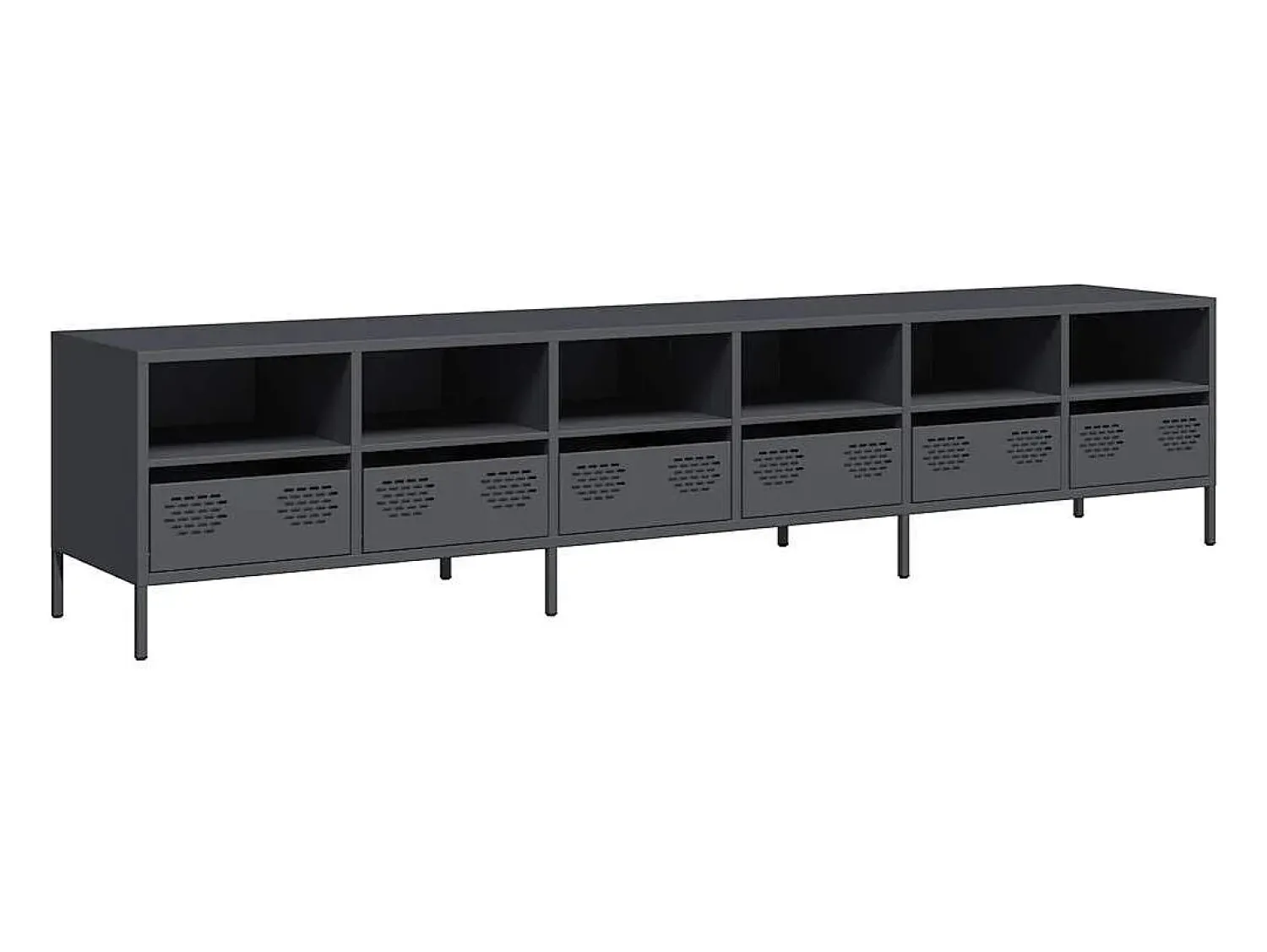 Móvel De Tv|vidaxl Móvel de TV 202x39x43,5 cm aço laminado a frio antracite Cinza antracite