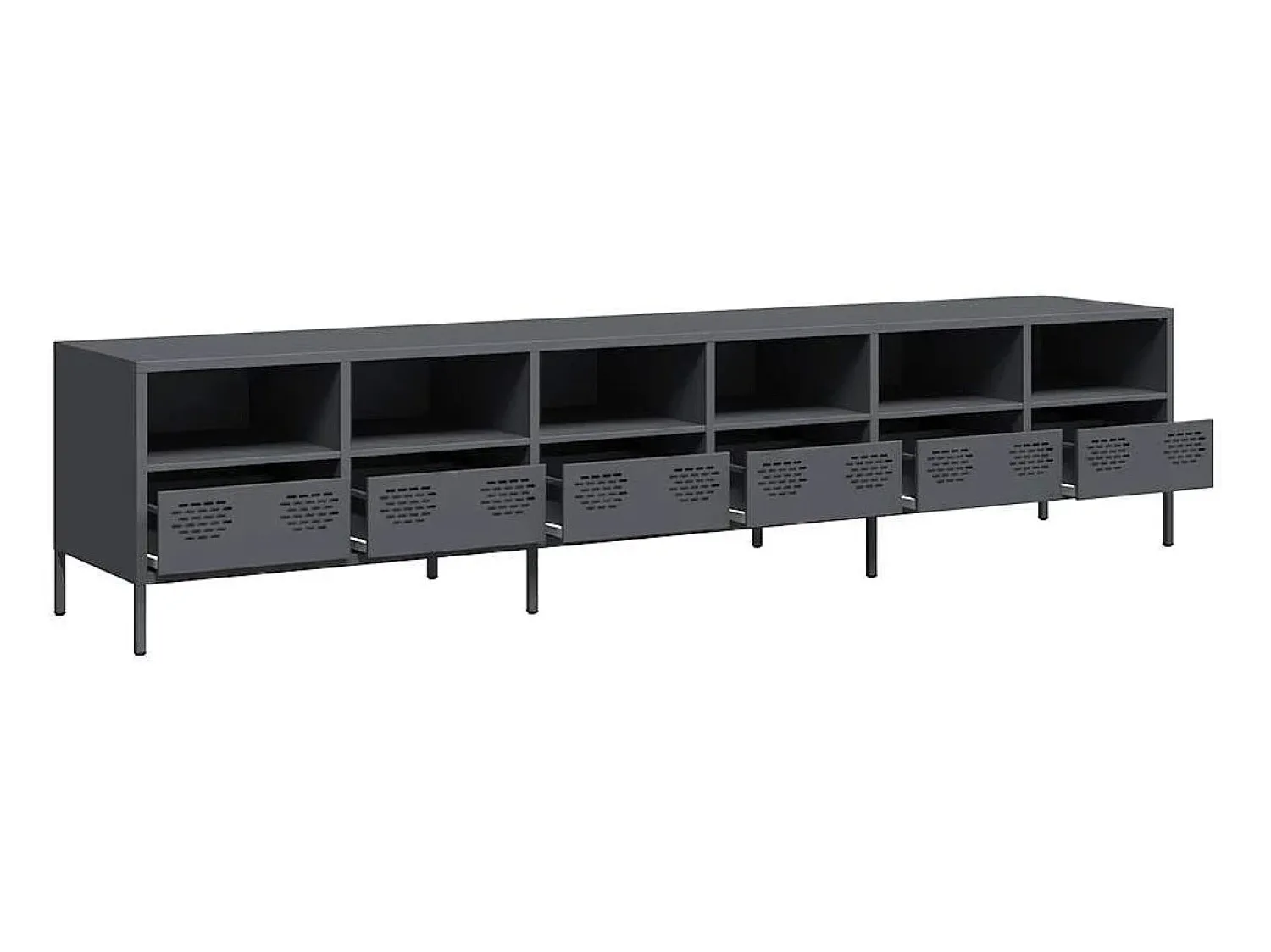 Móvel De Tv|vidaxl Móvel de TV 202x39x43,5 cm aço laminado a frio antracite Cinza antracite