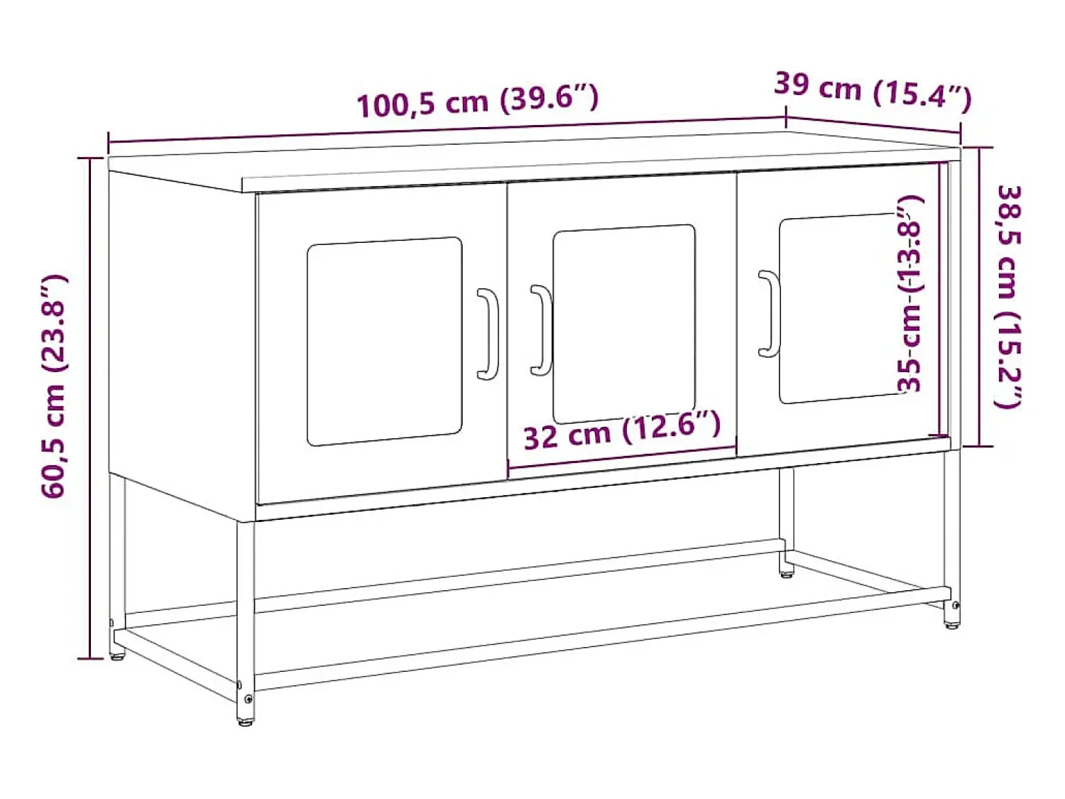 New vidaxl Móvel de TV 100,5x39x60,5 cm aço laminado a frio Branco
