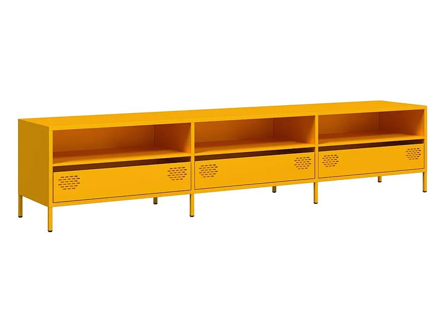 Móvel De Tv*vidaxl Móvel de TV 202x39x43,5 cm aço laminado a frio mostarda Amarelo