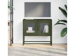 vidaxl Móvel de TV 68x39x60,5 cm aço laminado a frio -azeitona^ Móvel De Tv