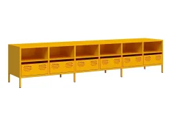 Sale vidaxl Móvel de TV 202x39x43,5 cm aço laminado a frio mostarda Amarelo